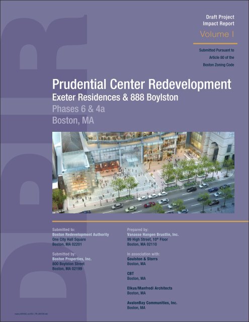 Draft Project Impact Report Boston Redevelopment Authority