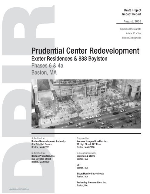 Draft Project Impact Report - Boston Redevelopment Authority