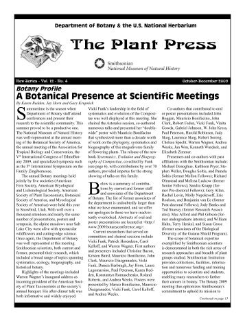 2009 Vol. 12, Issue 4 - Department of Botany - Smithsonian Institution