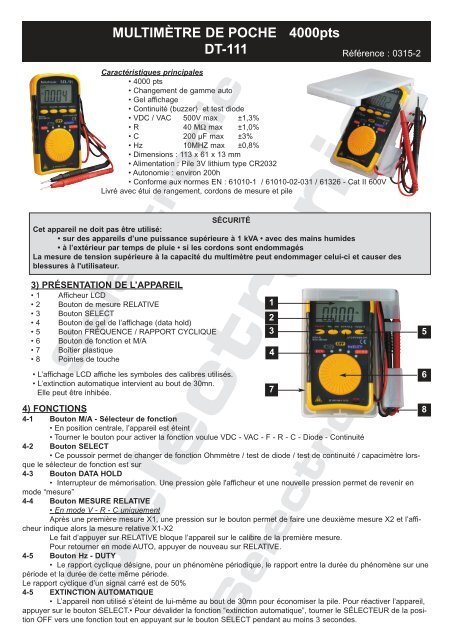 achetez le multimètre de poche IM-99 sur le site distrimesure