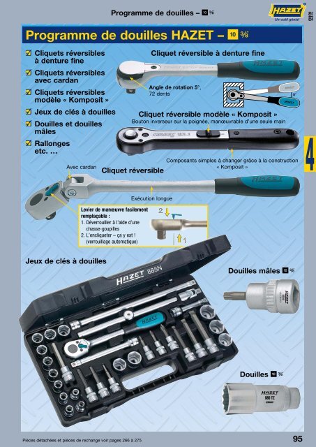 Outils en acier fin inoxydables HAZET