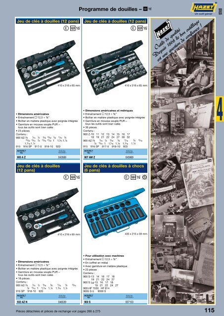 Outils en acier fin inoxydables HAZET