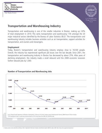 Transportation and Warehousing Industry - Boston Redevelopment ...
