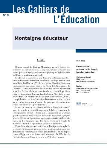 Montaigne éducateur