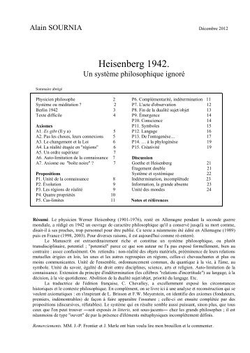 Heisenberg 1942. - Philosophie sauvage