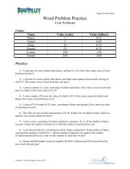 Word problems- coins - Bow Valley College