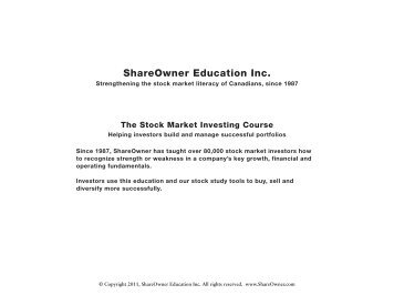 The Stock Market Investing Course - University of Calgary