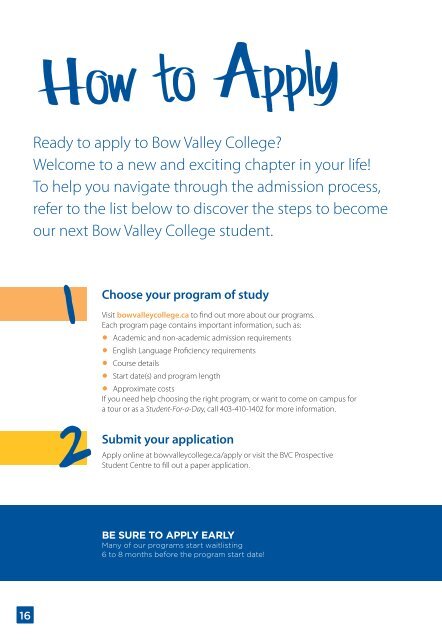 BVC Viewbook - 2012-13 - Bow Valley College