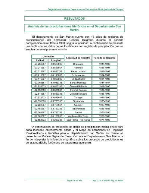 Análisis de la Situación Global del Municipio de Tartagal ...