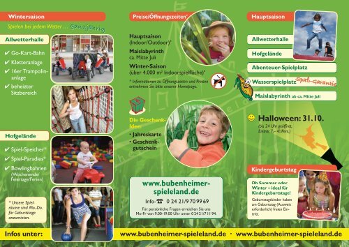 Unser aktueller Flyer - Bubenheimer Spieleland