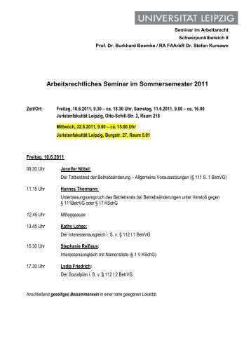 Ablaufplan