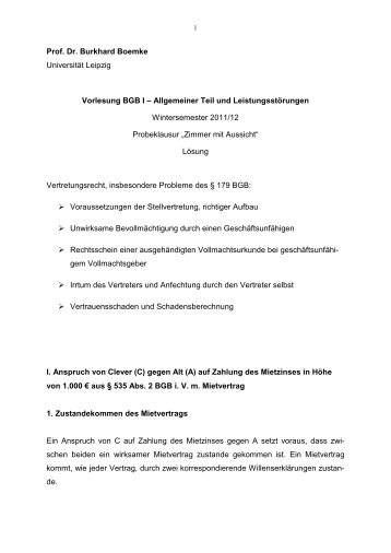 Übung im Bürgerlichen Recht für Anfänger - Universität Leipzig