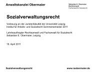 Sozialverwaltungsrecht 2011 - Lehrstuhl für Bürgerliches Recht ...