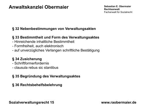 Sozialverwaltungsrecht 2011 - Lehrstuhl für Bürgerliches Recht ...