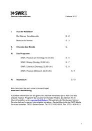 Feature Informationen Februar 2011 I. Aus der Redaktion Die ...