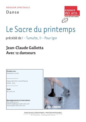 Dossier spectacle Le Sacre du printemps - Espace des Arts