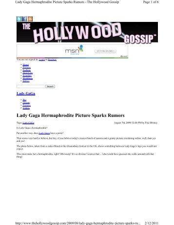 Lady Gaga Hermaphrodite Picture Sparks Rumors - Brianfusonie.com