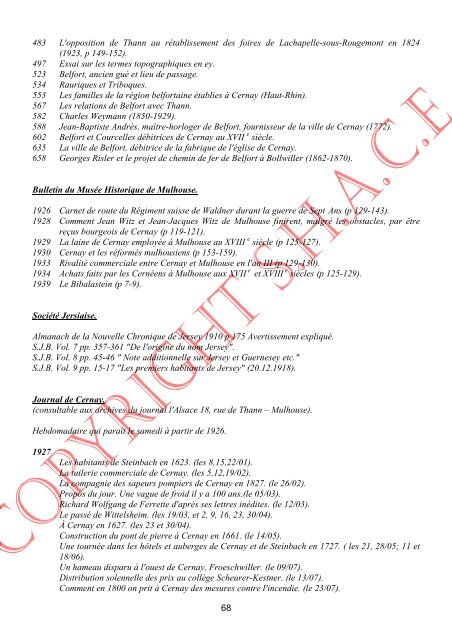 Liste des articles publiés - Société d'Histoire et d'Archéologie de ...