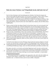 Rede des toten Christus vom Weltgebäude herab, daß kein Gott sei