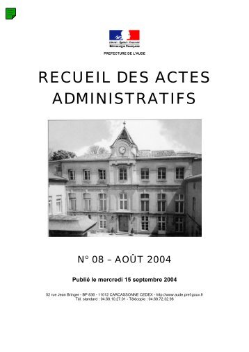 Raa_Août_2004 - Préfecture de l'Aude