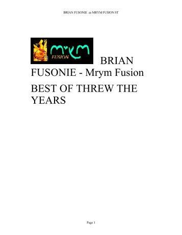 BRIAN FUSONIE as MRYM FUSION S - Brianfusonie.com