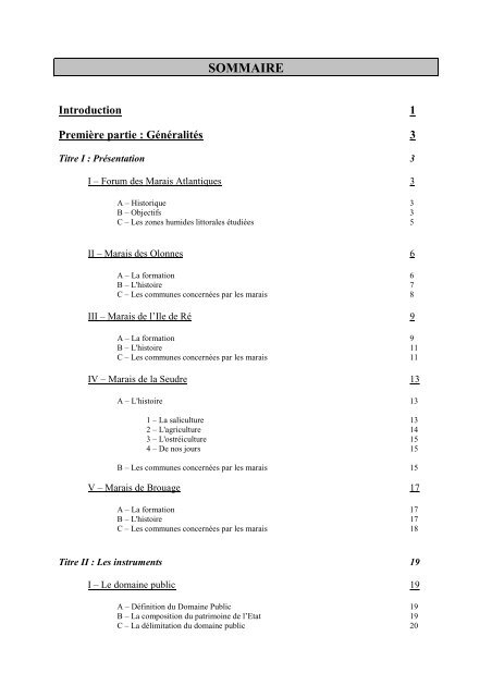 Analyse des problématiques liées aux usages de l'eau en zones ...