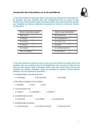 Comprendre des informations sur la vie quotidienne - Colegio Santa ...