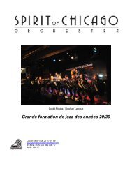 Dossier PDF (1.2Mo) : Spirit of Chicago Orchestra - L'Eclat