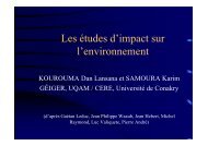 Les études d'impact sur l'environnement