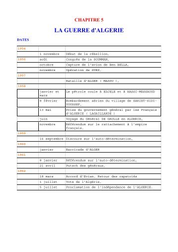 LA GUERRE d'ALGERIE - Association Nationale des Forces ...