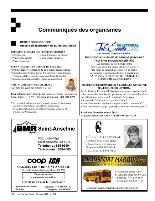 Avril 2011 - Centre d'accès communautaire Internet