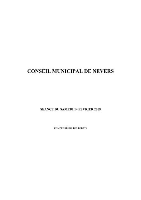 CONSEIL MUNICIPAL DE NEVERS - Ville de Nevers