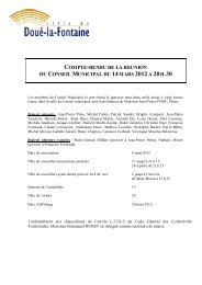 compte-rendu de la reunion du conseil municipal ... - Doué la Fontaine