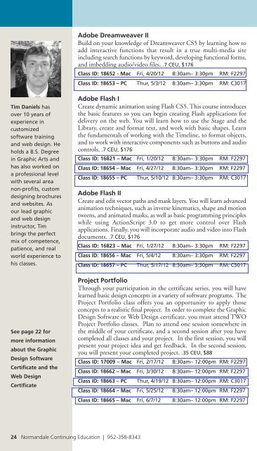 Normandale Continuing Education Course Schedule - Welcome