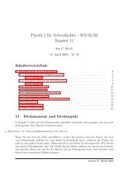 Physik I für Nebenfächler - WS 01/02 Kapitel 11