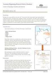 Germany Beginning Research Series—Handout