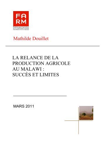 Mathilde Douillet LA RELANCE DE LA ... - Fondation FARM