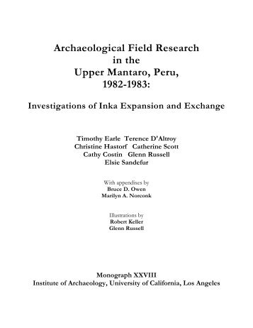 Archaeological Field Research in the Upper Mantaro ... - Bruce Owen