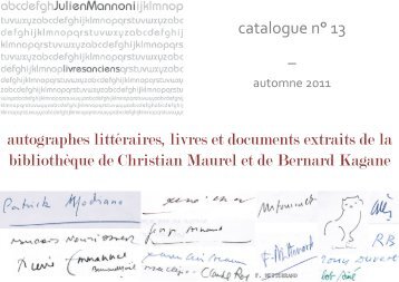 Julien Mannoni livres anciens - Catalogue 13 - Autographes ...