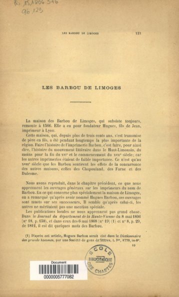 Les Barbou, imprimeurs, Lyon, Limoges, Paris, 1524-1820