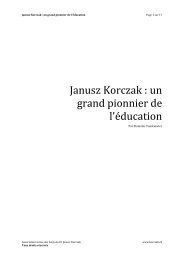 Janusz Korczak : un grand pionnier de l'éducation - Association ...