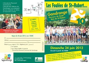 Les Foulées de St-Hubert... - Courirenmoselle