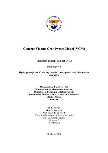 Concept Vlaams Grondwater Model (VGM) - Homepages Vub Ac ...