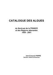 CATALOGUE DES ALGUES - Académie Lorraine des Sciences