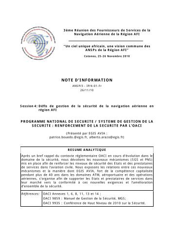 mécanismes et la manière dont EGIS AVIA, fort - asecna