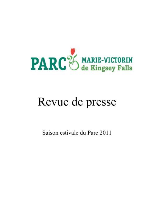 Revue de presse 2011 - Parc Marie-Victorin