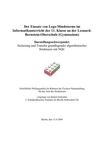 Der Einsatz von Lego-Mindstorms im Informatikunterricht der 11 ...