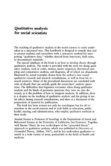 Qualitative analysis for social scientists - WINEME BSCW Shared ...