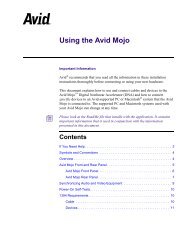 Using the Avid Mojo