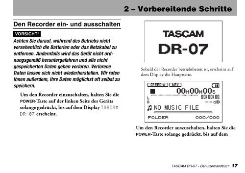 Benutzerhandbuch für Tascam DR-07